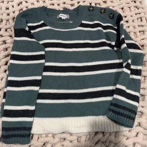 Pink Rose Teal Knit Pullover